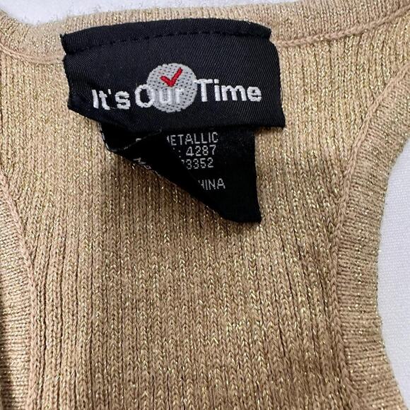 It’s Our Time Size Vintage Super Fitted Full Length Metallic Champagne Cami - Picture 3 of 5